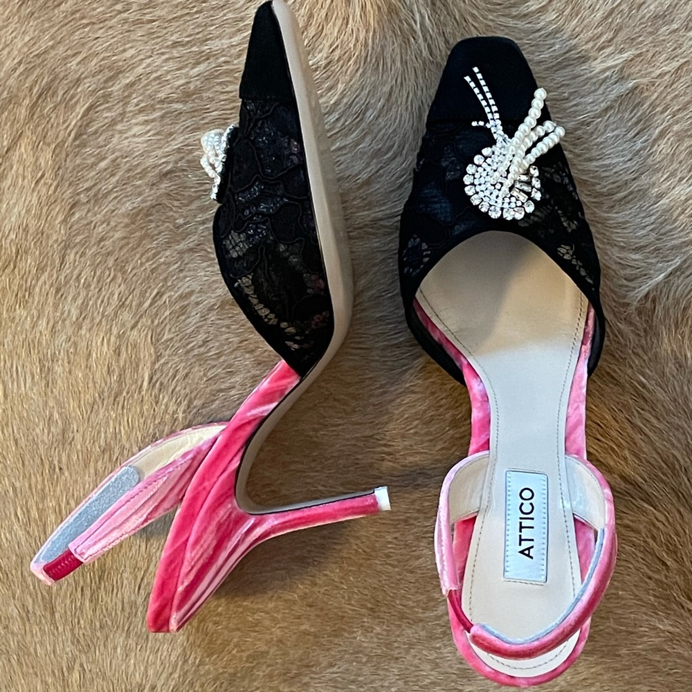 The Attico embellished slingbacks